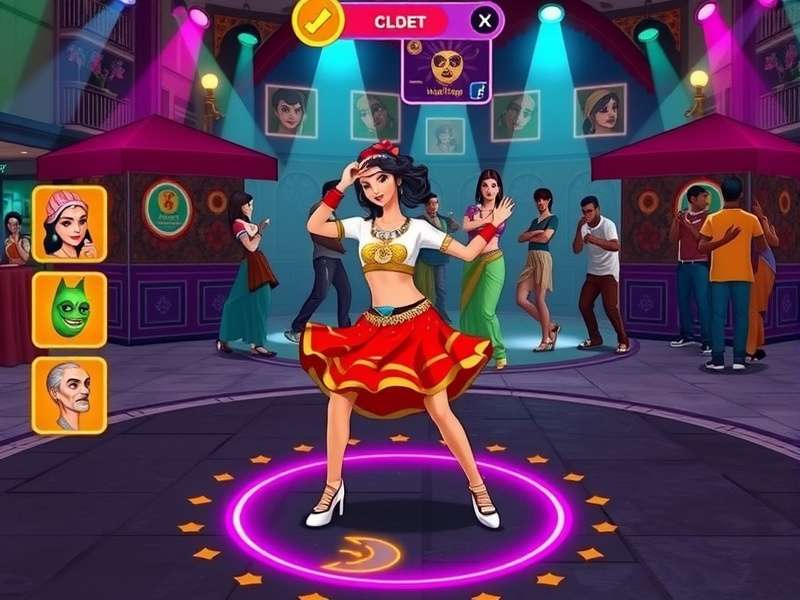 Bollywood Dance Dare gameplay screenshot showing vibrant dance moves